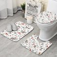 thumbnail image 1 of White Christmas Bird and Pine Pattern Bathroom Rugs Sets 3 Piece,Toilet Cover Set,Absorbent Non Slip Bathroom Mats Sets with U-Shaped Contour Rug Toilet Rug Set, 1 of 5