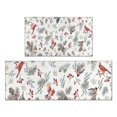 thumbnail image 1 of White Christmas Bird and Pine Pattern Kitchen Rugs Sets Of 2,Anti Fatigue Kitchen Mat Rugs Non Slip Washable,Decorative Kitchen Floor Mats for Kitchen,Sink,Laundry,17"x30"+17"x47", 1 of 7