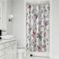 thumbnail image 1 of White Christmas Bird and Pine Pattern Shower Curtain 36"x72" ,Bathroom Decorative Shower Curtains Set with 12 Hooks,Modern Waterproof Washable Shower Curtain, 1 of 6