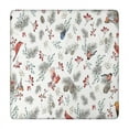 thumbnail image 1 of White Christmas Bird and Pine Pattern Square Fitted Tablecloth with Elastic Edge,Square Table Cover,Washable Elastic Table Cover for Home Kitchen Party Decor 34"x34", 1 of 6