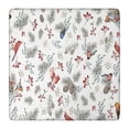 thumbnail image 1 of White Christmas Bird and Pine Pattern Square Fitted Tablecloth with Elastic Edge,Square Table Cover,Washable Elastic Table Cover for Home Kitchen Party Decor 36"x36", 1 of 6