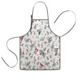 thumbnail image 1 of White Christmas Bird and Pine Pattern Kids Aprons for Girls and Boys,Adjustable Neck Strap Toddler Aprons for Kids Cooking Baking, 1 of 7