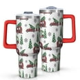 thumbnail image 1 of White Christmas Car and Camper Pattern Tumbler with Handle and Lid,40oz Double Wall Vacuum Insulated Tumbler,Cups Gift for Women and Men, 1 of 7