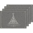 thumbnail image 1 of White Christmas Christmas Placemats, Grey Tree Table Mat Linen Burlap Washable Double-Deck Heat Insulation for Dining Table Kitchen Table Set of 4 (12 x 18 inch), 1 of 6