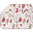 thumbnail image 1 of White Christmas Cookie Pattern Dish Drying Mat for Kitchen 1 Pack, Ultra Absorbent Microfiber Dishes Drainer Mats,18x24in(46x61cm), 1 of 4
