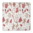 thumbnail image 1 of White Christmas Cookie Pattern Square Fitted Tablecloth with Elastic Edge,Square Table Cover,Washable Elastic Table Cover for Home Kitchen Party Decor 34"x34", 1 of 6