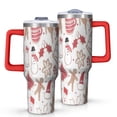 thumbnail image 1 of White Christmas Cookie Pattern Tumbler with Handle and Lid,40oz Double Wall Vacuum Insulated Tumbler,Cups Gift for Women and Men, 1 of 7