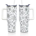 thumbnail image 1 of White Christmas Cup Gifts for Women Men, Snowflakes 40oz Laser Tumbler with Handle and Straw, Xmas Winter Stainless Steel Insulated Water Bottle (1 PC), 1 of 5