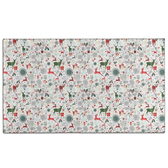 White Christmas Deer and Gift Pattern Door Rugs,Washable Non Slip Door Mats Indoor,Decorative Door Mats,Entry Mat Indoor for Entrance,Bedroom,Kitchen,Bathroom,17"x30"