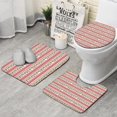 thumbnail image 1 of White Christmas Folk Pattern Bathroom Rugs Sets 3 Piece,Toilet Cover Set,Absorbent Non Slip Bathroom Mats Sets with U-Shaped Contour Rug Toilet Rug Set, 1 of 5