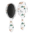 thumbnail image 1 of White Christmas Forest Animal Pattern Hair Brush,Girls Detangling Hair Brush,Glide Through Tangles with Ease for Wet & Dry Hair,8.8"X2.8", 1 of 7
