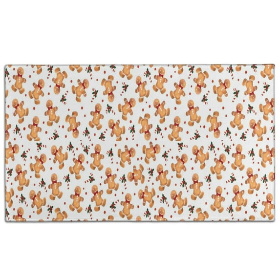 White Christmas Gingerbread Man Pattern Door Rugs,Washable Non Slip Door Mats Indoor,Decorative Door Mats,Entry Mat Indoor for Entrance,Bedroom,Kitchen,Bathroom,17"x30"