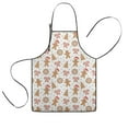 thumbnail image 1 of White Christmas Gingerbread Man Pattern Kids Aprons for Girls and Boys,Adjustable Neck Strap Toddler Aprons for Kids Cooking Baking, 1 of 7