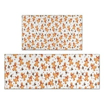 White Christmas Gingerbread Man Pattern Kitchen Rugs Sets Of 2,Anti Fatigue Kitchen Mat Rugs Non Slip Washable,Decorative Kitchen Floor Mats for Kitchen,Sink,Laundry,17"x30" 17"x47"