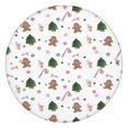 thumbnail image 1 of White Christmas Gingerbread Man Pattern Round Fitted Tablecloth with Elastic Edge,Dining Table Cover Waterproof,Outdoor Round Tablecloth for Camping,Dining,Indoor and Outdoor, 1 of 7