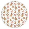 thumbnail image 1 of White Christmas Gingerbread Man Pattern Round Fitted Tablecloth with Elastic Edge,Dining Table Cover Waterproof,Outdoor Round Tablecloth for Camping,Dining,Indoor and Outdoor, 1 of 7