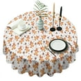 thumbnail image 1 of White Christmas Gingerbread Man Pattern Round Tablecloth 60"x60",Wrinkle Wipeable Table Cloth for Kitchen Dining Room Picnic Patio Party, 1 of 6