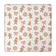 thumbnail image 1 of White Christmas Gingerbread Man Pattern Square Fitted Tablecloth with Elastic Edge,Square Table Cover,Washable Elastic Table Cover for Home Kitchen Party Decor 34"x34", 1 of 6