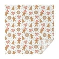 thumbnail image 1 of White Christmas Gingerbread Man Pattern Square Tablecloth,Waterproof Square Table Cover,Wipeable Spillproof Washable Table Cover for Home Kitchen Party Decor 42"X42"(107x107cm), 1 of 6