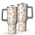 thumbnail image 1 of White Christmas Gingerbread Man Pattern Tumbler with Handle and Lid,40oz Double Wall Vacuum Insulated Tumbler,Cups Gift for Women and Men, 1 of 7