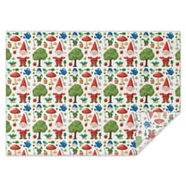White Christmas Gnome Pattern Rectangle Tablecloth 60"x84",Waterproof Polyester Rectangle Table Cloth, Wipeable Spillproof Polyester Tablecloth for Dining, Camping, Indoor and Outdoor