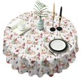 thumbnail image 1 of White Christmas Gnome Pattern Round Tablecloth 60"x60",Wrinkle Wipeable Table Cloth for Kitchen Dining Room Picnic Patio Party, 1 of 6