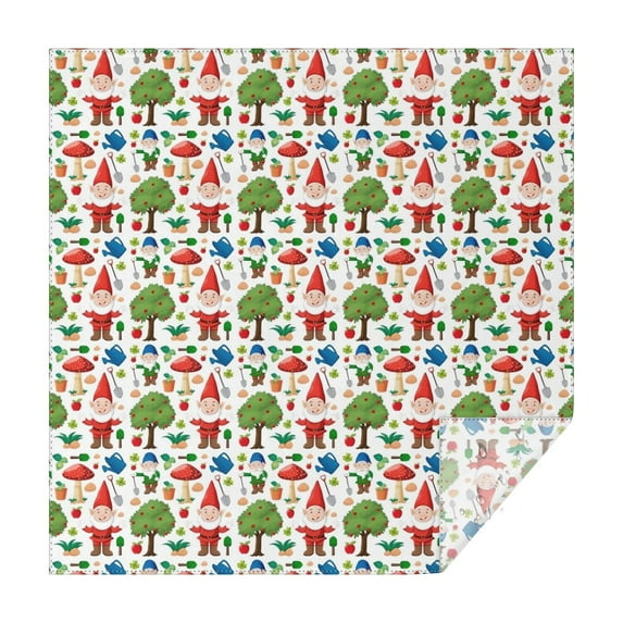White Christmas Gnome Pattern Square Tablecloth,Waterproof Square Table Cover,Wipeable Spillproof Washable Table Cover for Home Kitchen Party Decor 60"x60"(152x152cm)