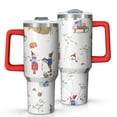 thumbnail image 1 of White Christmas Gnome Pattern Tumbler with Handle and Lid,40oz Double Wall Vacuum Insulated Tumbler,Cups Gift for Women and Men, 1 of 7