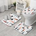 thumbnail image 1 of White Christmas Gnome and Snowflake Pattern Bathroom Rugs Sets 3 Piece,Toilet Cover Set,Absorbent Non Slip Bathroom Mats Sets with U-Shaped Contour Rug Toilet Rug Set, 1 of 5