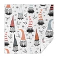 thumbnail image 1 of White Christmas Gnome and Snowflake Pattern Square Tablecloth,Waterproof Square Table Cover,Wipeable Spillproof Washable Table Cover for Home Kitchen Party Decor 60"x60"(152x152cm), 1 of 6