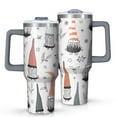 thumbnail image 1 of White Christmas Gnome and Snowflake Pattern Tumbler with Handle and Lid,40oz Double Wall Vacuum Insulated Tumbler,Cups Gift for Women and Men, 1 of 7