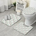 thumbnail image 1 of White Christmas Icon Pattern Bathroom Rugs Sets 3 Piece,Toilet Cover Set,Absorbent Non Slip Bathroom Mats Sets with U-Shaped Contour Rug Toilet Rug Set, 1 of 5