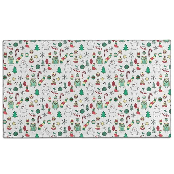 White Christmas Icon Pattern Door Rugs,Washable Non Slip Door Mats Indoor,Decorative Door Mats,Entry Mat Indoor for Entrance,Bedroom,Kitchen,Bathroom,17"x30"