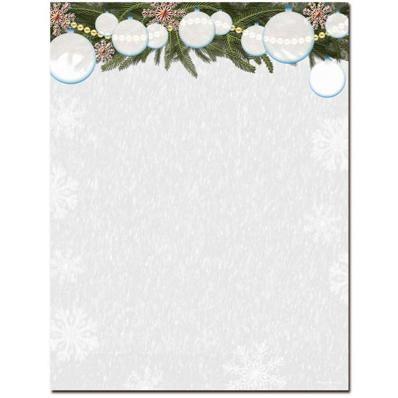 White Christmas Letterhead Laser & Inkjet Printer Paper, 25 Sheets per Pack