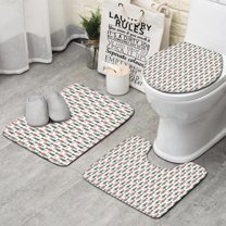 White Christmas Nutcracker Pattern Bathroom Rugs Sets 3 Piece,Toilet Cover Set,Absorbent Non Slip Bathroom Mats Sets with U-Shaped Contour Rug Toilet Rug Set