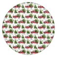 thumbnail image 1 of White Christmas Red Truck and Tree Pattern Round Fitted Tablecloth with Elastic Edge,Dining Table Cover Waterproof,Outdoor Round Tablecloth for Camping,Dining,Indoor and Outdoor, 1 of 7