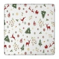 thumbnail image 1 of White Christmas Reindeer Pattern Square Fitted Tablecloth with Elastic Edge,Square Table Cover,Washable Elastic Table Cover for Home Kitchen Party Decor 36"x36", 1 of 6