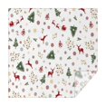 thumbnail image 1 of White Christmas Reindeer Pattern Square Tablecloth,Waterproof Square Table Cover,Wipeable Spillproof Washable Table Cover for Home Kitchen Party Decor 42"X42"(107x107cm), 1 of 6