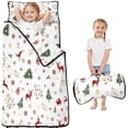 thumbnail image 1 of White Christmas Reindeer Pattern Toddler Nap Mats for Kids Preschool,50"x20" Sleeping Mat Bag or Kids,Toddler Sleeping Bag,Toddler Nap Mat or Daycare, 1 of 6
