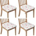 thumbnail image 1 of White Christmas Reindeer and Tree Seat Covers for Dining Room Chairs Set Of 4,Stretch Printed Washable Chair Seat Cover with Elastic Ties and Button,Removable Waterproof Couch Cushion Covers, 1 of 6