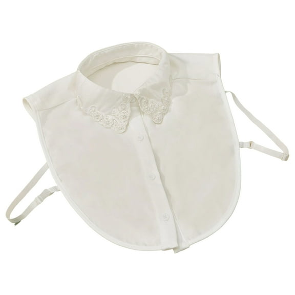 White Christmas Rhinestone Detachable Collar, Fake Collar for Women Shirts Dickey Half False Blouse Dickey