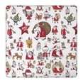 thumbnail image 1 of White Christmas Santa and Character Pattern Square Fitted Tablecloth with Elastic Edge,Square Table Cover,Washable Elastic Table Cover for Home Kitchen Party Decor 36"x36", 1 of 6