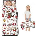 thumbnail image 1 of White Christmas Santa and Character Pattern Toddler Nap Mats for Kids Preschool,60"x20" Sleeping Mat Bag or Kids,Toddler Sleeping Bag,Toddler Nap Mat or Daycare, 1 of 6