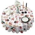 thumbnail image 1 of White Christmas Santa Pattern Round Tablecloth 60"x60",Wrinkle Wipeable Table Cloth for Kitchen Dining Room Picnic Patio Party, 1 of 6