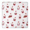 thumbnail image 1 of White Christmas Santa Pattern Square Fitted Tablecloth with Elastic Edge,Square Table Cover,Washable Elastic Table Cover for Home Kitchen Party Decor 36"x36", 1 of 6