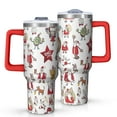 thumbnail image 1 of White Christmas Santa and Character Pattern Tumbler with Handle and Lid,40oz Double Wall Vacuum Insulated Tumbler,Cups Gift for Women and Men, 1 of 7