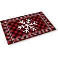 thumbnail image 1 of White Christmas Snowflake Doormats Rugs for Indoors,Red Black Buffalo Plaid Check Non-Slip Entrance Welcome Door Mats for Home/Bathroom/Kitchen/Bedroom Entry Way,18x30inch Rustic Farmhouse, 1 of 6