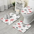 thumbnail image 1 of White Christmas Snowflake Pattern Bathroom Rugs Sets 3 Piece,Toilet Cover Set,Absorbent Non Slip Bathroom Mats Sets with U-Shaped Contour Rug Toilet Rug Set, 1 of 5