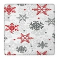 thumbnail image 1 of White Christmas Snowflake Pattern Square Fitted Tablecloth with Elastic Edge,Square Table Cover,Washable Elastic Table Cover for Home Kitchen Party Decor 36"x36", 1 of 6