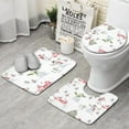 thumbnail image 1 of White Christmas Snowman Pattern Bathroom Rugs Sets 3 Piece,Toilet Cover Set,Absorbent Non Slip Bathroom Mats Sets with U-Shaped Contour Rug Toilet Rug Set, 1 of 5